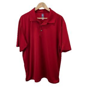 PGA TOUR Polo Shirt Mens XL Red Airflux Golf Performance Short Sleeve Collared